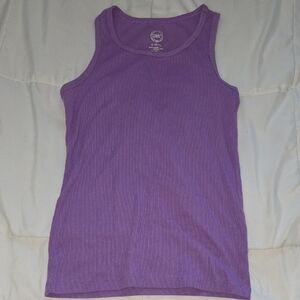 Purple Ribbed Tank Top
